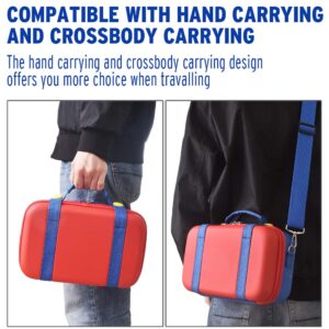 Ravol Carrying Case for Nintendo Switch, Portable Storage Bag for Nintendo Switch Organization - Blue/Red