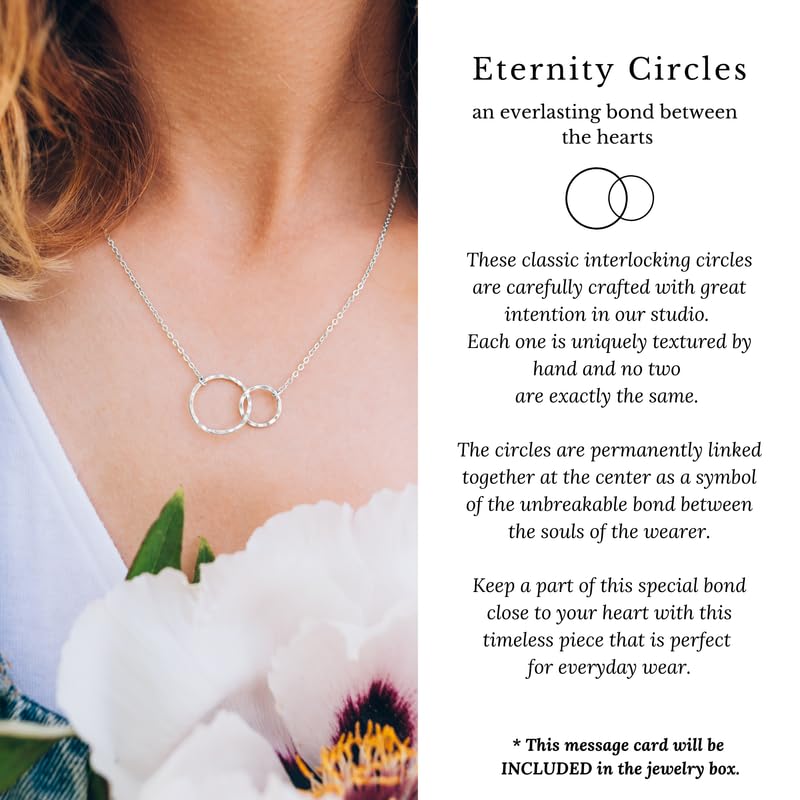 HOPE LOVE SHINE Mother of the Bride Gift from Daughter - Meaningful Wedding Gifts for Mom - Gift Ready with Poem Card - Linked Circle 14K Gold Vermeil Nekclace