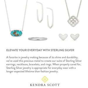 Kendra Scott Lee Drop Earrings in Sterling Silver, Genuine Turquoise Gem, Fine Jewelry for Women