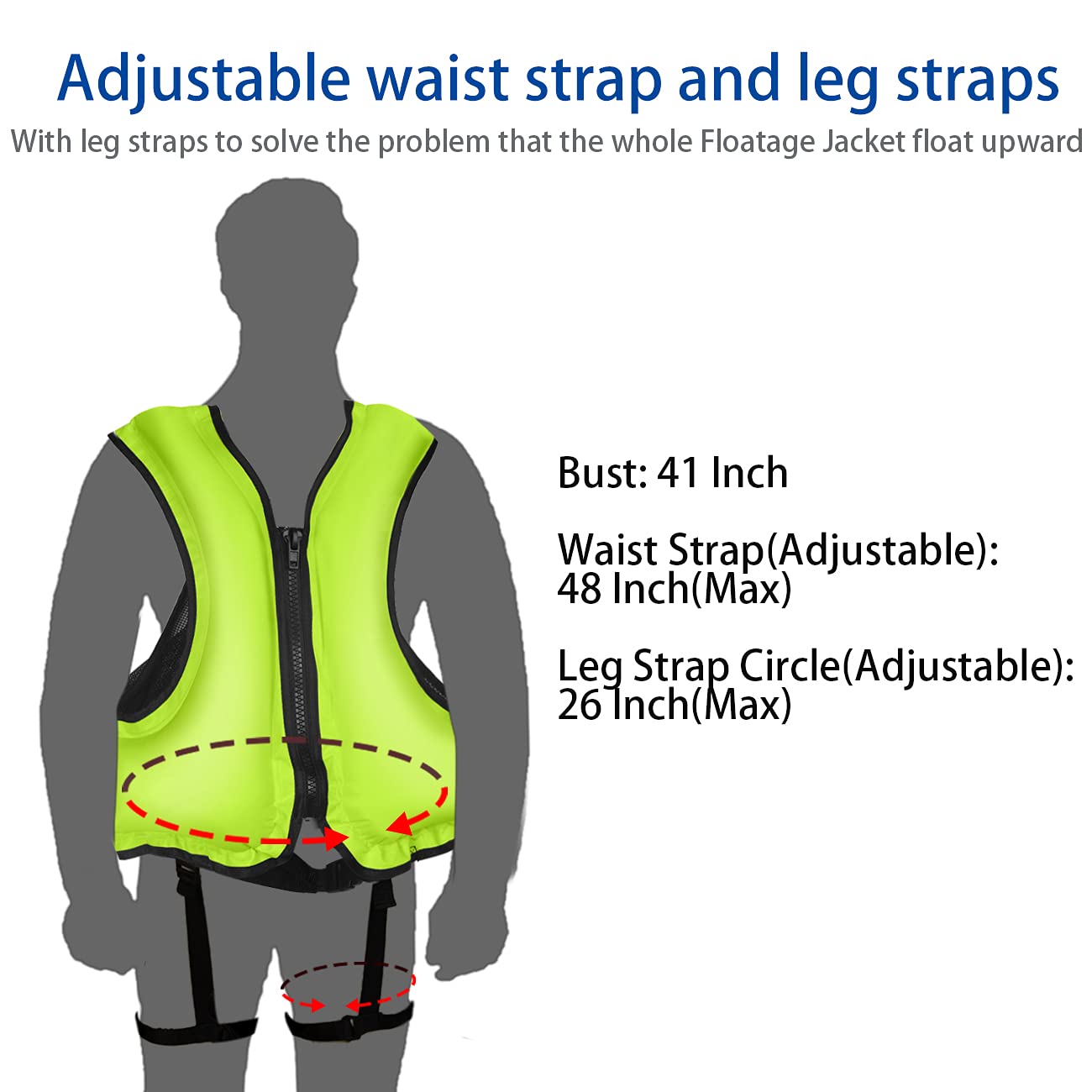 PQPB Snorkel Vests for Adult Inflatable Floatage Jacket Upgraded Buoyancy Kayak Aid Swim Jackets with Leg Straps Green, SOF00002