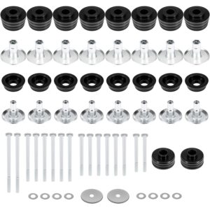 KF04060BK Body Mount Bushing Kit For Ford F250 F350 Super Duty 2008-2016 Polyurethane Body Cab Mounts & Hardware & Steel Sleeves (Black)