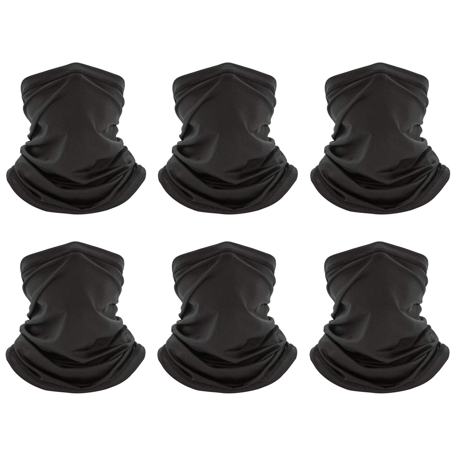 Peicees 6 PC Neck Gaiter Face Mask for Women Men Breathable Neck Gator Scarf Mask Cool Headwear Bandana Balaclava for Cycling