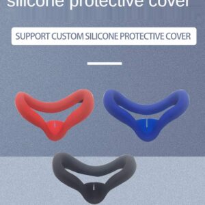 3Pcs Silicone Face Cover for Oculus Quest 2 Face Cushion Cover Sweatproof Eye Pad for Oculus Quest 2 Accessories(Black+Red+Blue) (Black)