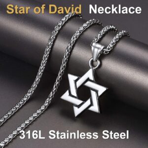 Star Necklaces for Women Stainless Steel Jewish Gifts for Him