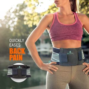 AllyFlex Sports® Lumbar Support - Back Brace For Men & Women Ergonomic Design and Lightweight Breathable Material Provide Back Support and Pain Relief for Waist - XS/S (25.0'' - 31.5'')