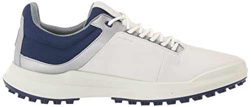 ECCO Men's Core Hydromax Water Resistant Golf Shoe, White/SILVERMETALLIC/Blue Depths, 10-10.5