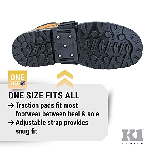 K1 Mid-Sole Ice Cleats - Easily Rotate Traction Cleats for Frequent Indoor/Outdoor Transition, Driving, or Climbing (1 Pair)