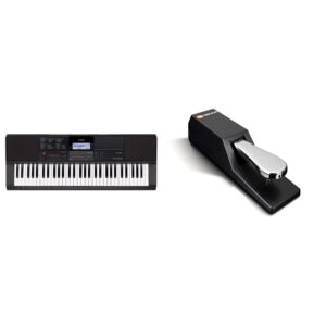 casio ct-x700 61-key portable keyboard and m-audio sp-2 - universal sustain pedal with piano style action for midi keyboards, digital pianos & more