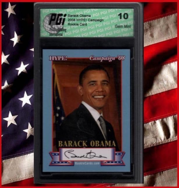 Barack Obama & Joe Biden 2021 Topps Now & HYPE Presidents Rookie Card PGI 10