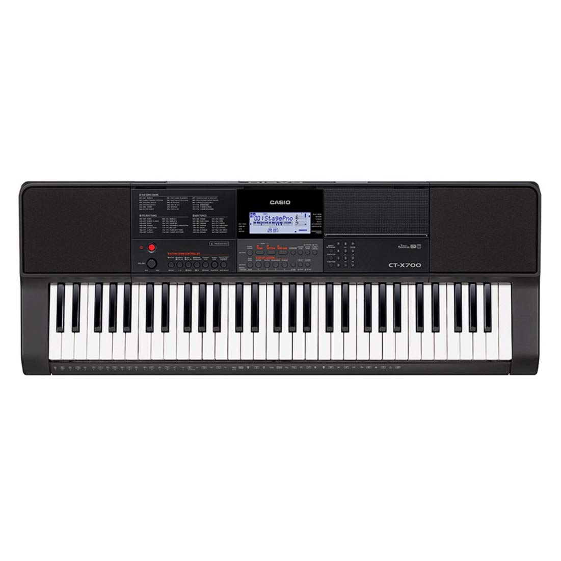 Casio CT-X700 61-Key Portable Keyboard and OnStage KS7190 Classic Single-X Keyboard Stand, Black