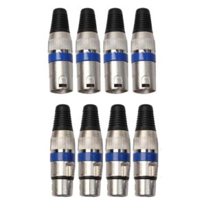 Hovico XLR Connectors,8pcs 4 Male 4 Female XLR 3Pin Plug Microphone Audio Cable Connector Adapter Mini Portable Accessories