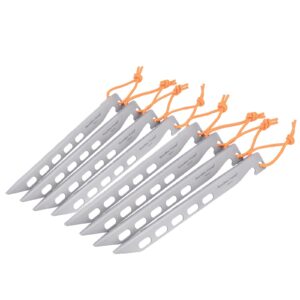 Boundless Voyage 8pcs/lot Titanium Tent Pegs 20CM Ultralight Camping V-Shaped Tent Stakes Outdoor Canopy Nails Pegs Hardware Ti4011P