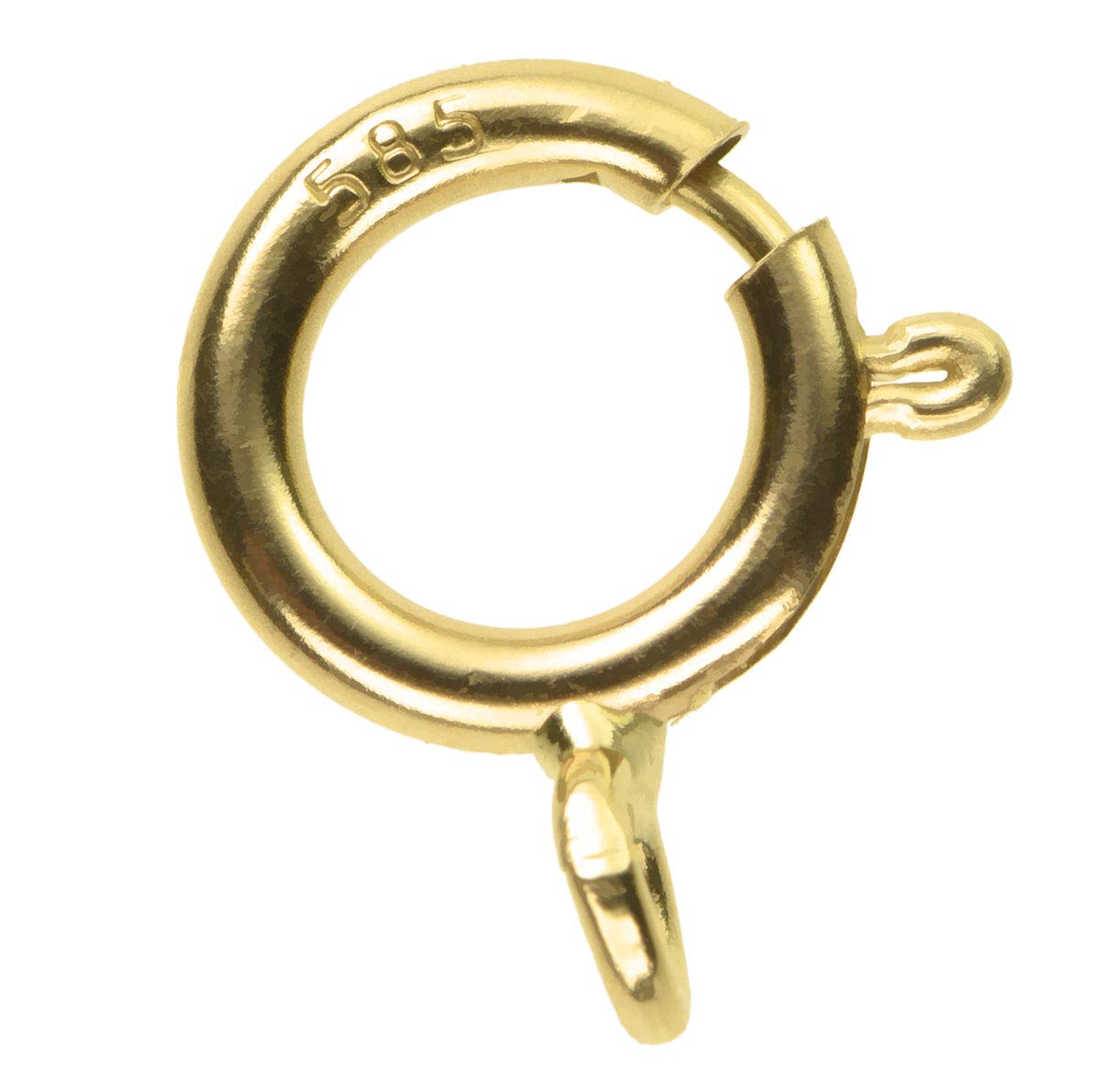 14K Spring Ring 6mm Open Ring Clasp