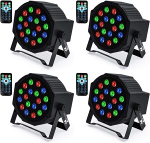 uplights 18 rgb led uplights, missyee sound activated dmx uplighting, led par can lights with remote control, dj uplighting package for wedding birthday home party (4 pcs)