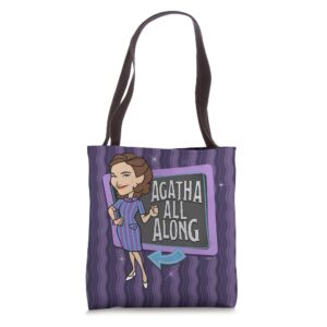 Marvel WandaVision Agatha All Along Purple Retro Tote Bag