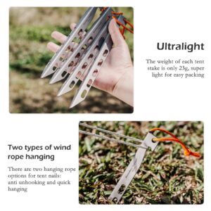 Boundless Voyage 8pcs/lot Titanium Tent Pegs 20CM Ultralight Camping V-Shaped Tent Stakes Outdoor Canopy Nails Pegs Hardware Ti4011P