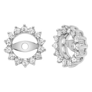 dazzlingrock collection 0.30 ctw round white diamond circular shaped removable earring jackets for women in 10k white gold