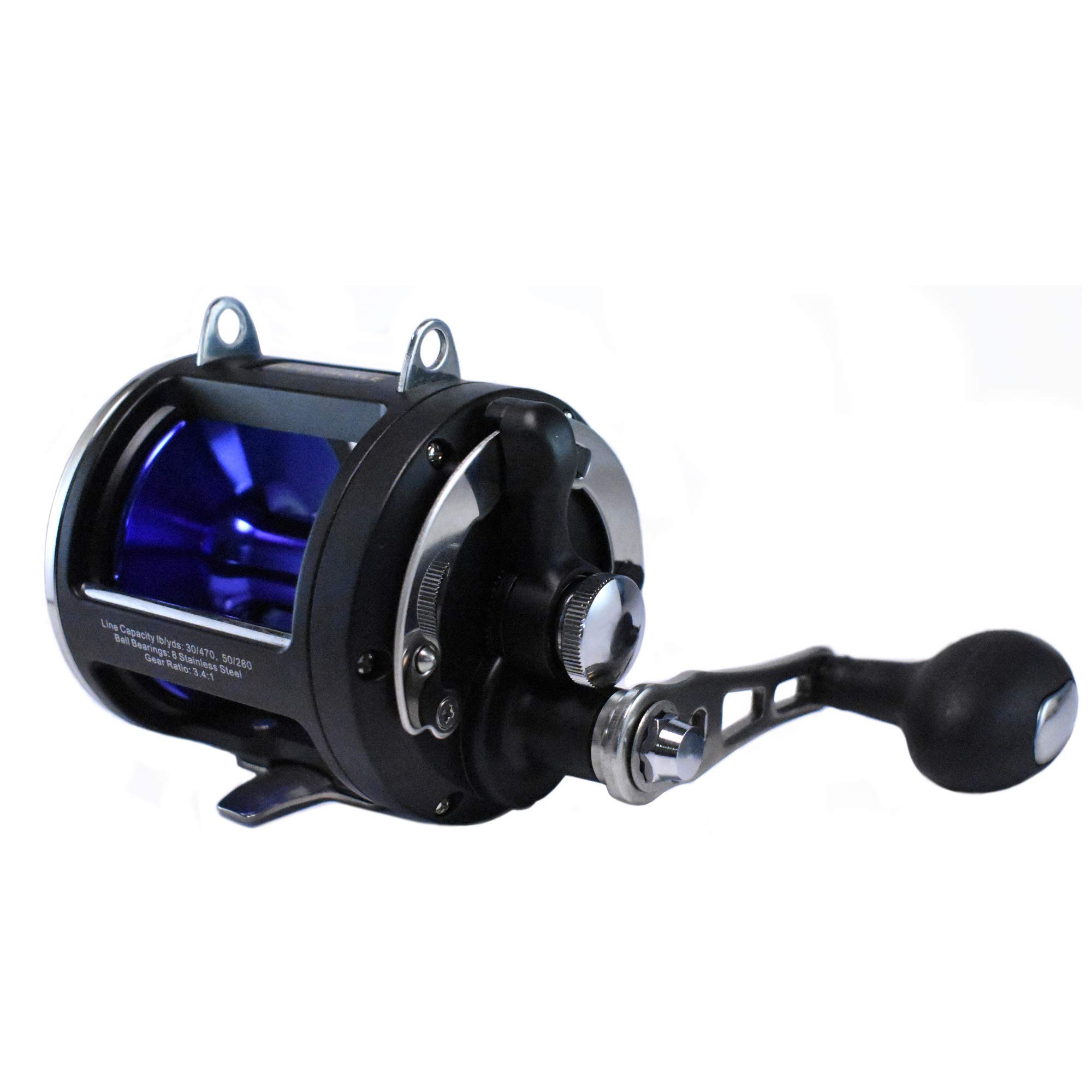 EatMyTackle Extractor - Lever Drag Conventional Reel, 30lb. Drag, 3.4:1 Ratio