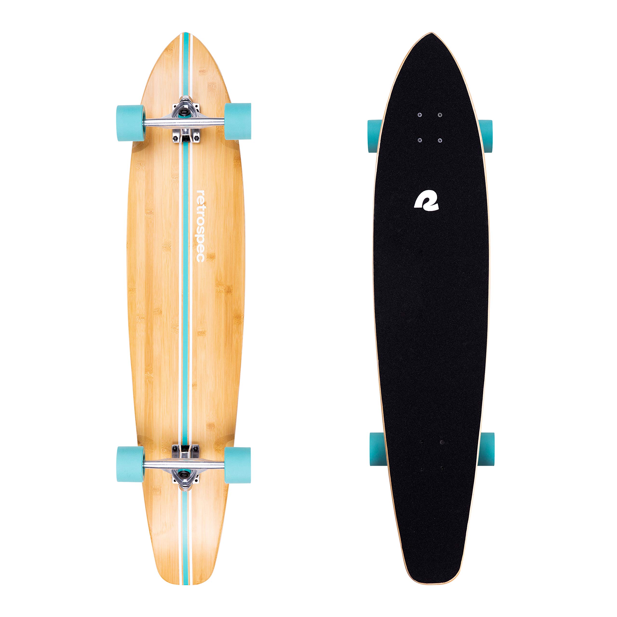 Retrospec Zed Longboard Skateboard Complete Cruiser | Bamboo & Canadian Maple Wood Cruiser w/Reverse Kingpin Trucks for Commuting, Cruising, Carving & Downhill Riding