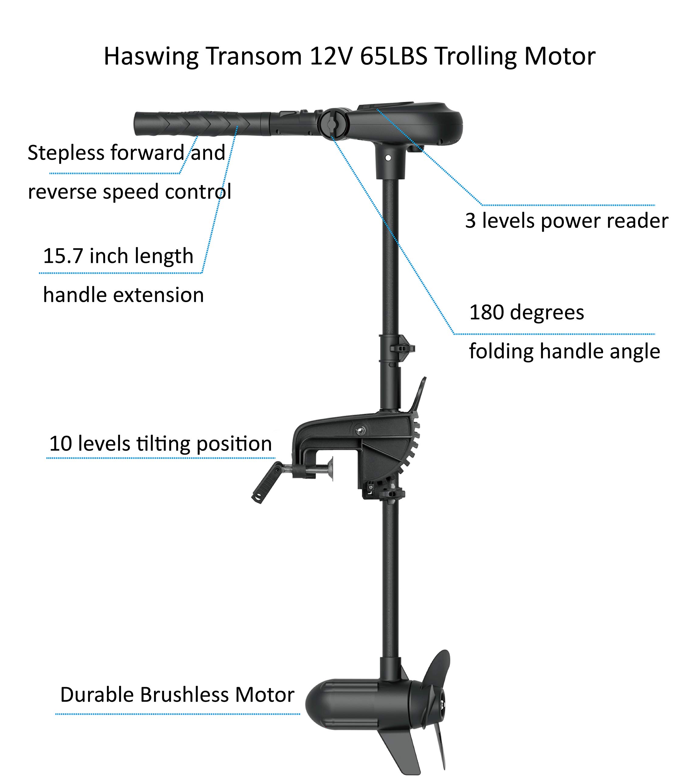 AQUOS Heavy-Duty for One 10.2 plus ft Inflatable Pontoon Boat with Stainless Steel Guard and Folding Seat and Haswing 12V 65LBS Transom Trolling Motor for One Person Fishing