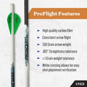 Excalibur PROFLIGHT 20 in. Crossbow Arrows, 6 Pack, White