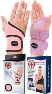 dr. arthritis bundle: wrist support (pink) + fitted wrist support (pink, right)