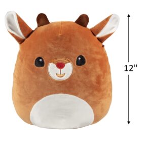 Squishmallows 12" Rudolph The Red Nosed Reindeer - Official Kellytoy Plush - Soft and Squishy Deer Stuffed Animal - Great Gift for Kids - Ages 2+