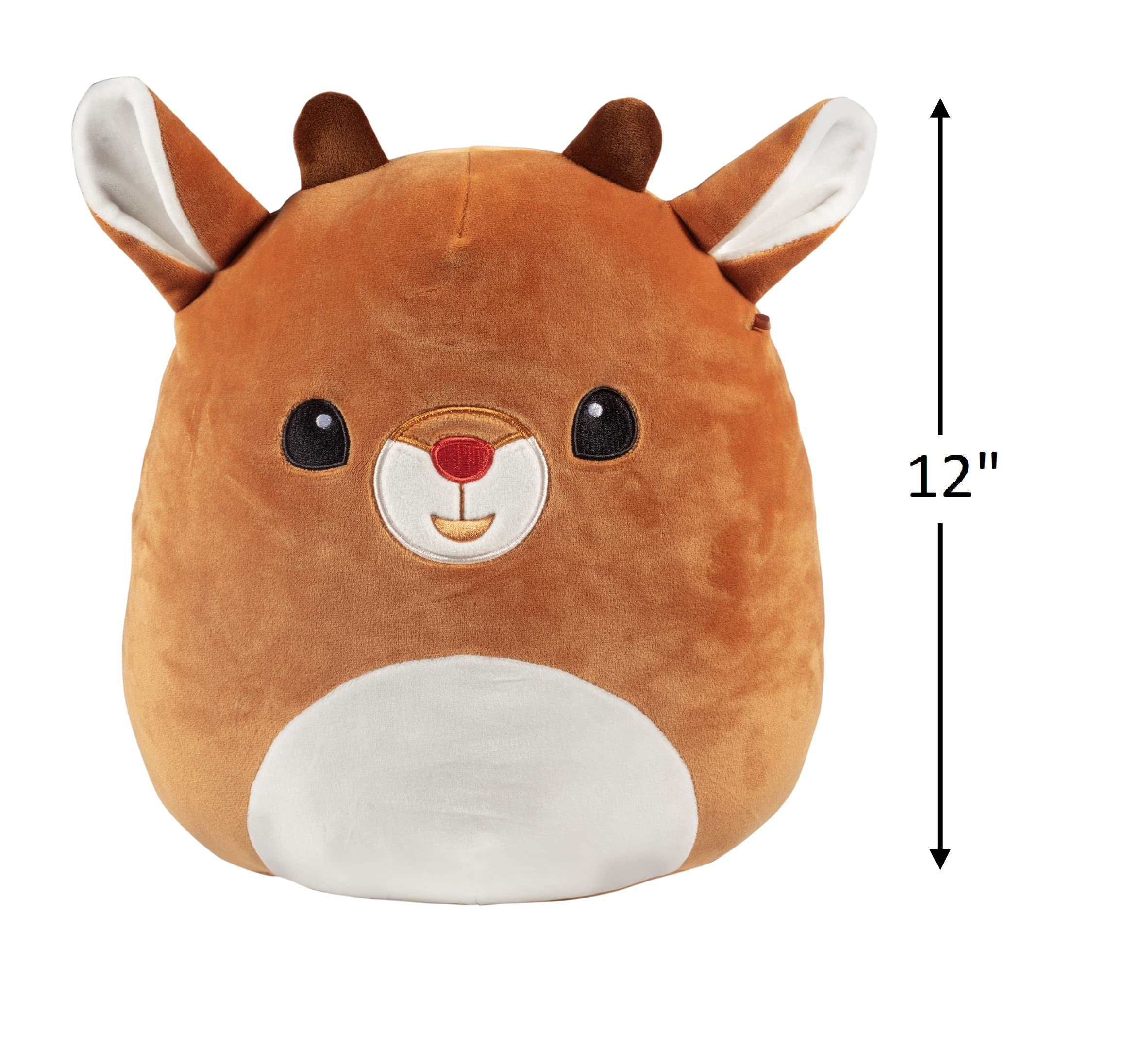 Squishmallows 12" Rudolph The Red Nosed Reindeer - Official Kellytoy Plush - Soft and Squishy Deer Stuffed Animal - Great Gift for Kids - Ages 2+