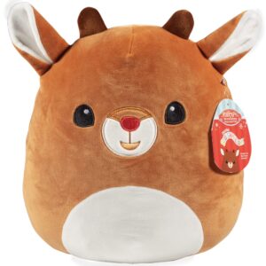 Squishmallows 12" Rudolph The Red Nosed Reindeer - Official Kellytoy Plush - Soft and Squishy Deer Stuffed Animal - Great Gift for Kids - Ages 2+