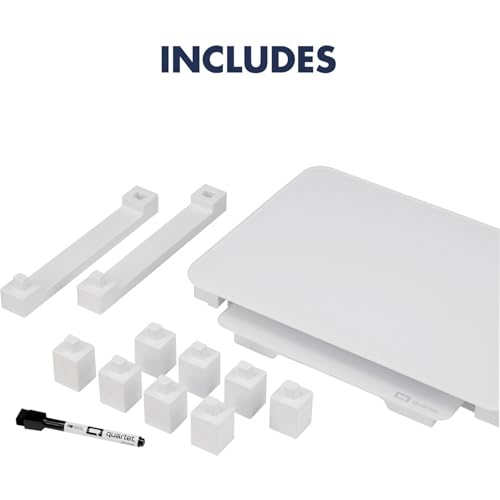 Quartet Desktop Glass Monitor Riser for Computer with Dry-Erase Board, Adjustable Height (Q090GMRW01) White 5" x 10", 5" x 10"