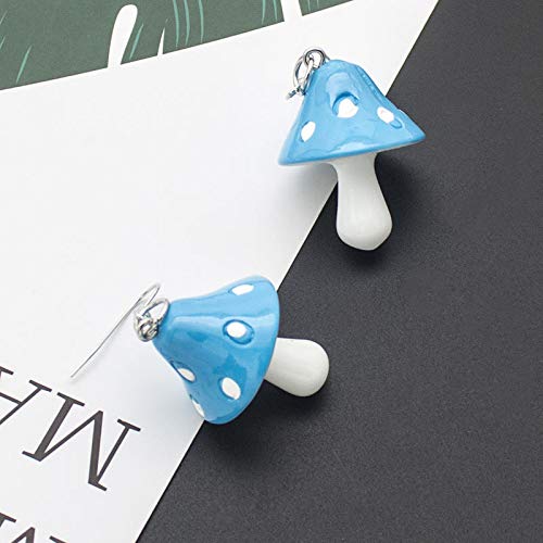 Just Follow Mushroom Shape Dangle Earrings Sweet Fresh Chic Charm Mushroom Drop Earrings for Women 3D Cute Funny Simulation Mushroom Food Earrings (Mushroom Shape Dangle Earrings 8 pairs)