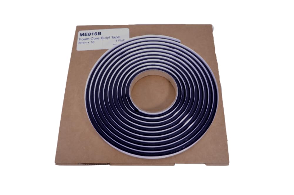 8mm x 16' Round Foam Core Butyl Tape Roll Auto Glass Adhesive 6 Pack