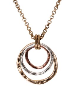 spunkysoul 3 circle handmade necklace for women (3-toned with gold chain)