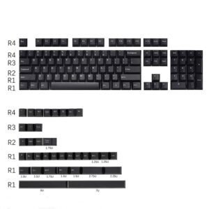 Black Keycaps, 139 Keys PBT Cherry Profile Double Shot White On Black keycaps for filco Cherry Ducky iKBC Mechanical Gaming Keyboard (Black)