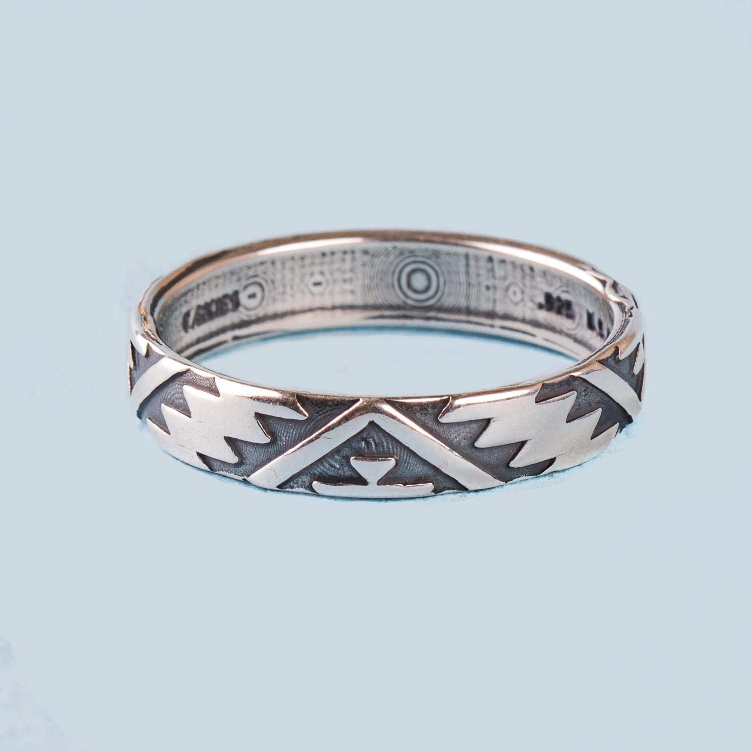 Turquoise Skies TSKIES SkyWeaver: Southwestern Band Ring (sterling-silver, 10)