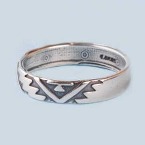 Turquoise Skies TSKIES SkyWeaver: Southwestern Band Ring (sterling-silver, 10)