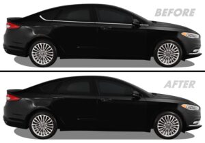 slickmod chrome delete blackout vinyl overlay for 2013-2020 ford fusion hybrid s se window trim (gloss black)