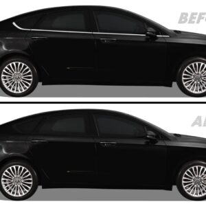 SlickMod Chrome Delete Blackout Vinyl Overlay for 2013-2020 Ford Fusion Hybrid S SE Window Trim (Gloss Black)