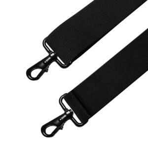 JIERKU Mens Suspenders with 4 Snap Hooks Heavy Duty X-Back 2 Inch Adjustable Elastic Braces (Black)