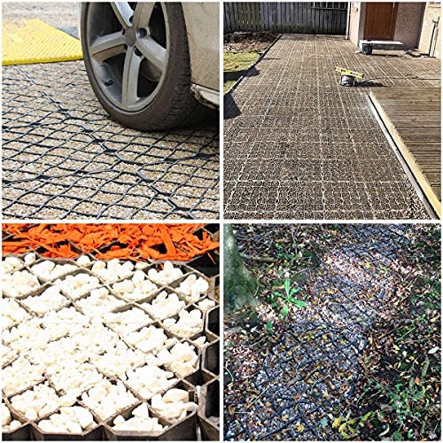 Permeable Pavers Grass Grid for Driveway, Patio RV Pad, Stables, Gravel, Fire Lanes, Outdoors Road DIY, 4-Pack and Load is up to up to 44t vehicles (1.8" Depth)