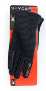 spyder leather palm black gloves (medium)