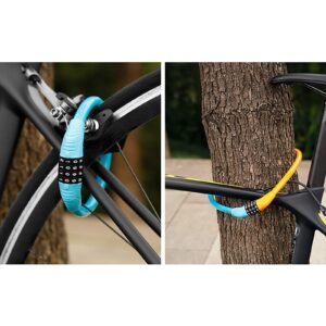 2Pcs Mountain Bike Lock Digital Codes Portable Motorcycle Password Lock Fixed Bicycle Ring Lock