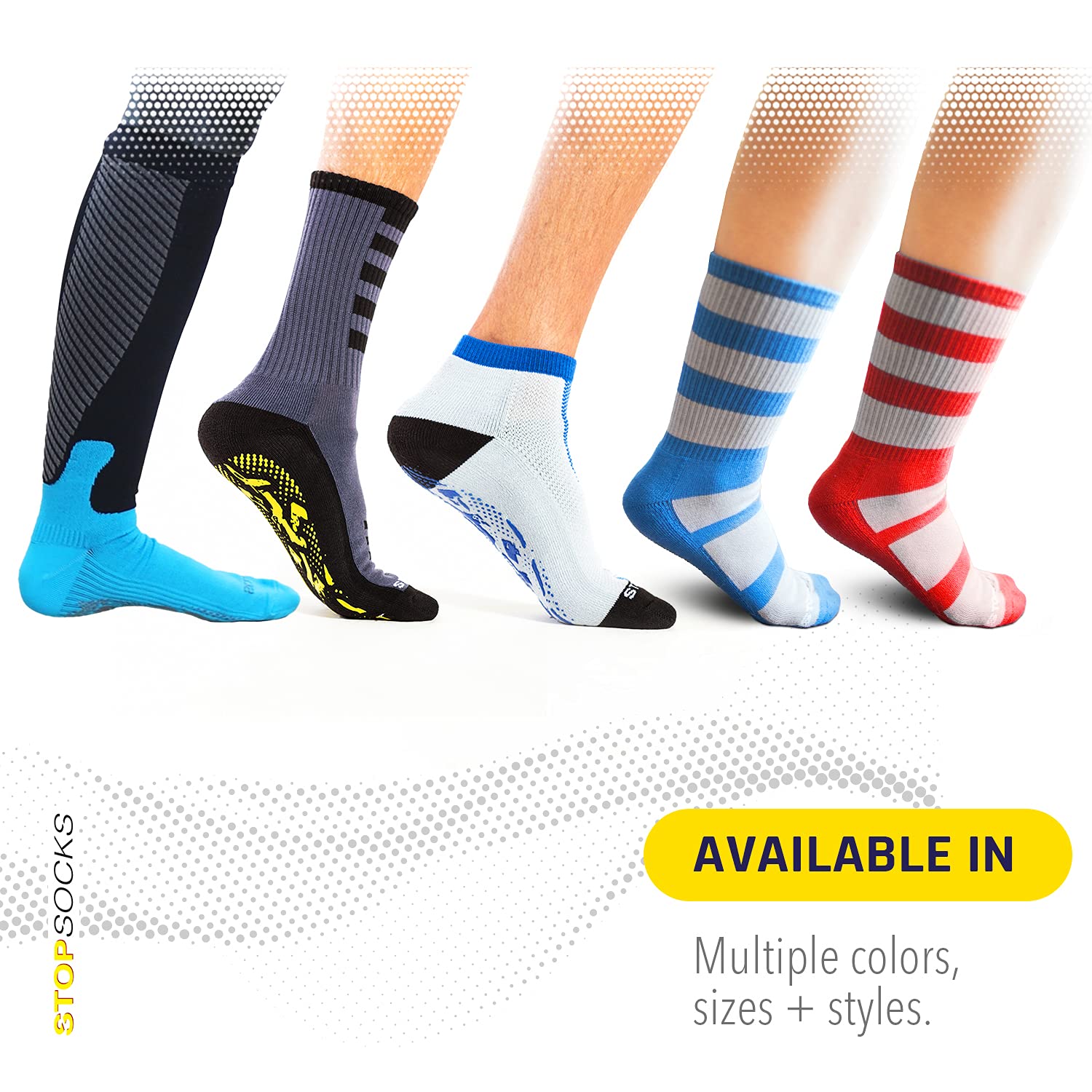 STOPSOCKS Athletic Non Slip Non Skid Socks with Grippers for Women, Men, Yoga, Barre, Pilates, Gym, Sport, and Hospital