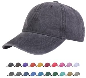 tssgbl vintage cotton washed plain baseball caps adjustable distressed dad hat men women unstructured low profile blank soft summer outdoor ball caps - black