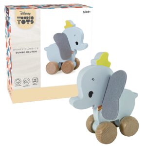 Just Play Disney Wooden Toys 6.5-inch Dumbo Clutch Toy, Features Dumbo's Classic Look, Elephant, Kids Toys for Ages 18 Month