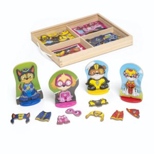 melissa & doug paw patrol wooden magnetic pretend play (64 pieces), multi color - toys, activity set for kids ages 3+