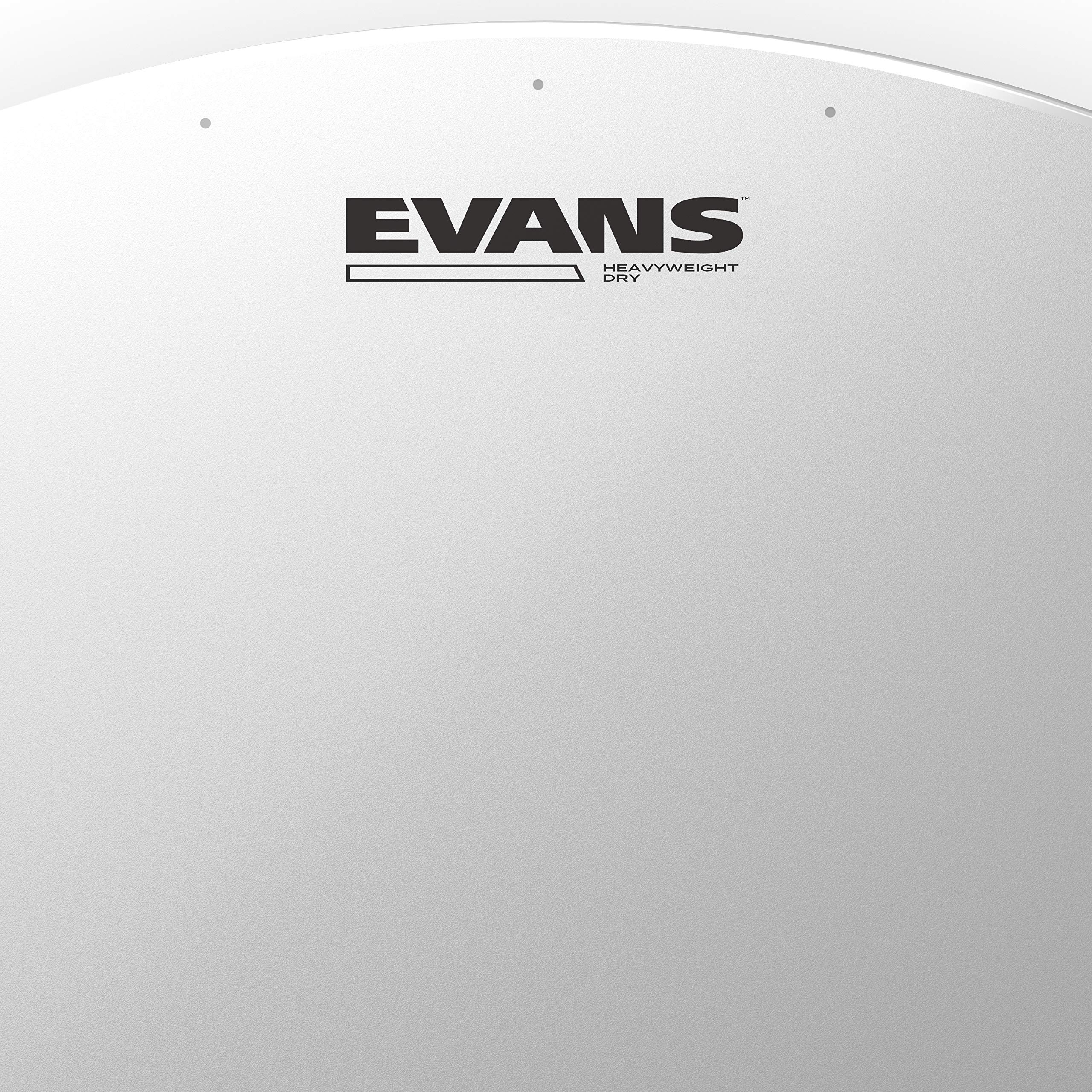 Evans Heavyweight Dry Drumhead - UV Coated Snare Drum Head - Dry Vents to Reduce Overtones, Sustain - Reverse Dot for Durability, Focus, Attack - 2 Plies of Film - Ideal for Rock, Metal - 14 Inch