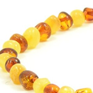 AmberJewelry Baltic Amber Necklace - Adult Amber Bead Necklace - Milky and Cognac Polished Amber Beads - Multiple Lengths (17.7) A1-1B 0