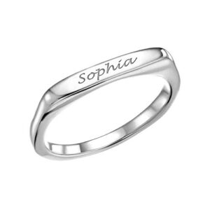 lecalla personalized customized engraved 925 sterling silver name rings for women