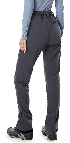 Wespornow Women's-Snow-Ski-Pants for Winter Outdoor Fleece-Lined-Water-Resistant-Hiking-Insulated-Pants with Zipper Pockets（Grey,Medium